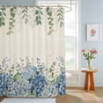 thumbnail image 2 of Bathroom Shower Curtain Blue Hydrangea Flower Green Eucalyptus Leaves Waterproof Shower Curtains with Hooks, Retro Linen Bath Curtains Bathtub Curtain Home Decor 36x72in, 2 of 9