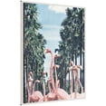 thumbnail image 4 of Kate and Laurel Palm Trees and Flamingos Framed Canvas Wall Art  by Sarah Eisenlohr 28 x 38 Sylvie Beaded White, Coastal, Animals, Tropical Art for Wall Decor, Living Room Bedroom, 4 of 8