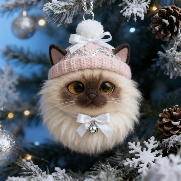 Amzcrzy Hanging Items Holiday Decorations Furry Winter Ornament Collection Cute Look Holiday Hanging Decoration Set Holiday Hanging Decoration -Look Decorations for Lovers Pet Owners Hanging Decor