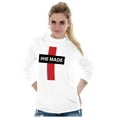thumbnail image 3 of He Made Me Christian Jesus Christ Plus Size Long Sleeve Graphic Tee Shirt Brisco Brands 2X, 3 of 5