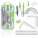 thumbnail image 1 of Juego de regla de brújula Herramienta de dibujo de transportador de regla triangular (verde) 2 piezas (q) LingWen 8390606451057, 1 of 1