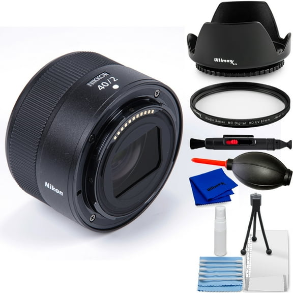 Nikon NIKKOR Z 40mm f/2 Lens - Bundle Includes: Tulip Lens Hood, UV Filter & Much More (7pc Bundle)