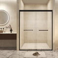 thumbnail image 2 of Noble House 60"x72" Double Sliding Shower Door, Aluminum Frame with Tempered Glass, Matte Black Finish, 2 of 8
