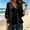 Black, variant on Trikvn Summer Tops for Women Casual V Neck Babydoll Shirts 3/4 Puff Sleeve Peplum Blouses Tiered Flowy Ruffle Tunic Lightweight Cute Vacation Beach Wear Loose Fit