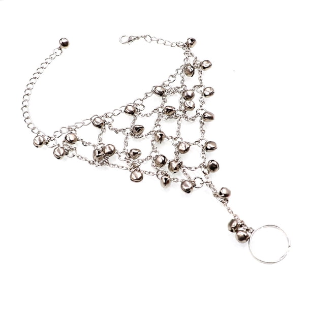 de la Mano de Campana de la Moda Boho Cadena de Múltiples Borla Subordinado Arnés Sunnimix Finger pulsera del anillo
