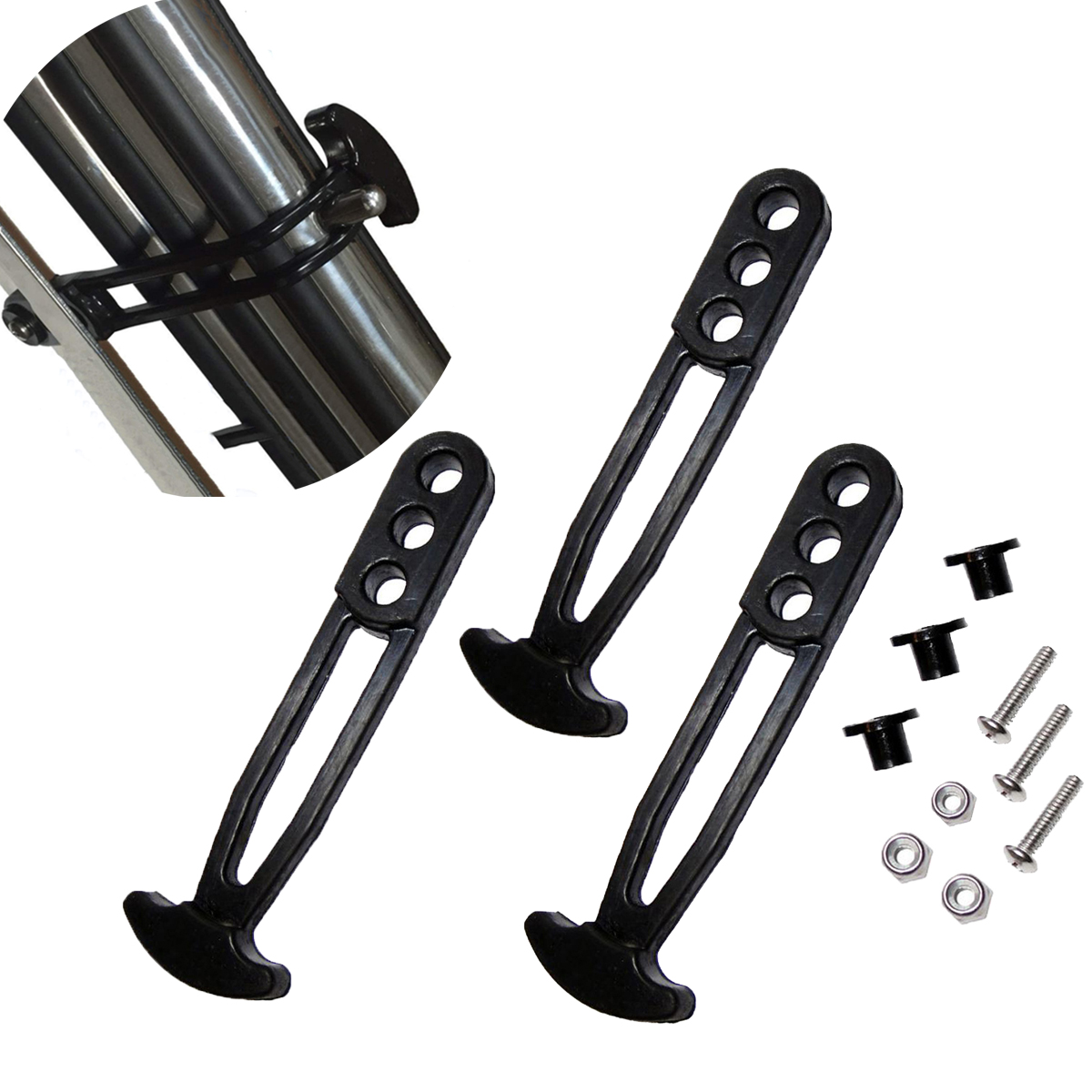 TopMax Boat Yacht Telescoping Ladder Retaining Strap 3 Holes Rubber Latch Band for Boarding