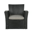 thumbnail image 3 of Westin Outdoor 4-Piece Rattan Wicker Conversation Sofa Set with Cushions, Black/Gray, 3 of 14