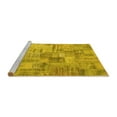 thumbnail image 2 of Ahgly Company Machine Washable Indoor Square Patchwork Yellow Transitional Area Rugs, 3' Square, 2 of 4