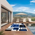 thumbnail image 3 of Blue Black Geometric Outdoor Rug for Patio/Deck/Porch, Non-Slip Large Area Rug 5 x 8 Ft, Modern Minimalist Abstract Stripes Indoor Outdoor Rugs Washable Area Rugs, Camping Rug Carpet Runner, 3 of 8