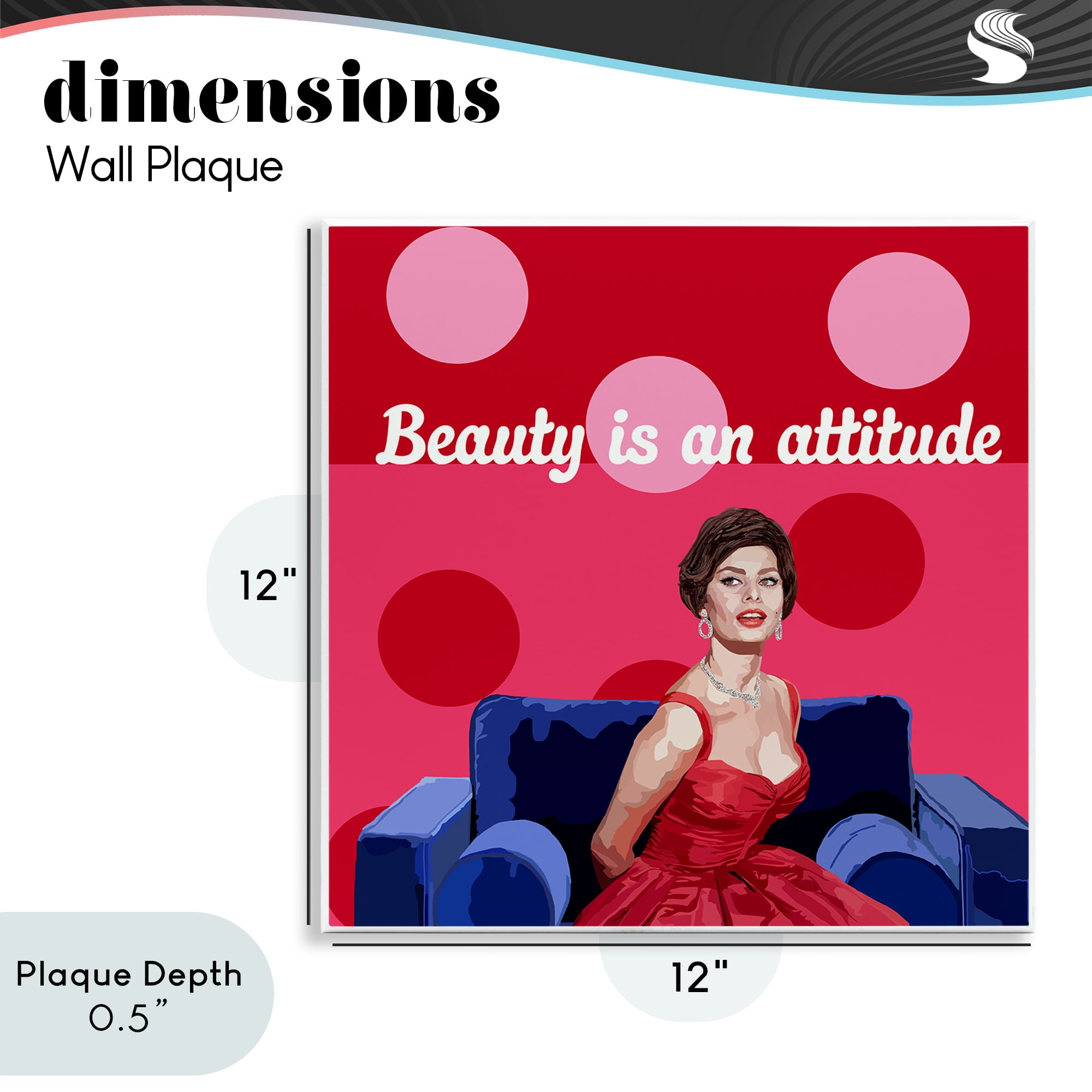 Stupell Industries Beauty Is An Attitude Wall Plaque Art, design by Lynnda Rakos