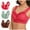 Red, variant on Crunowin 3pc High Support Sports Bra for Women Plus Size, Casual Daily Wireless Full Coverage Non Padded Bra Green 3XL