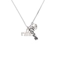 thumbnail image 2 of Delight Jewelry Silvertone Large Je T'aime - Love and Lock Charm Necklace, 18"+1", 2 of 4