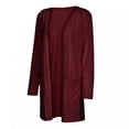 thumbnail image 5 of LoyisViDion Womens Ladies Solid V-Neck Cardigan Long Sleeve Coat Pockets Outerwear Wine 4(S), 5 of 9