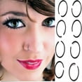 thumbnail image 4 of EOEMY 60Pcs Steel Body Piercing Nose Ear Hoop Bone Rings Lip Segment Jewelry-24Pcs -Colorful, 4 of 9