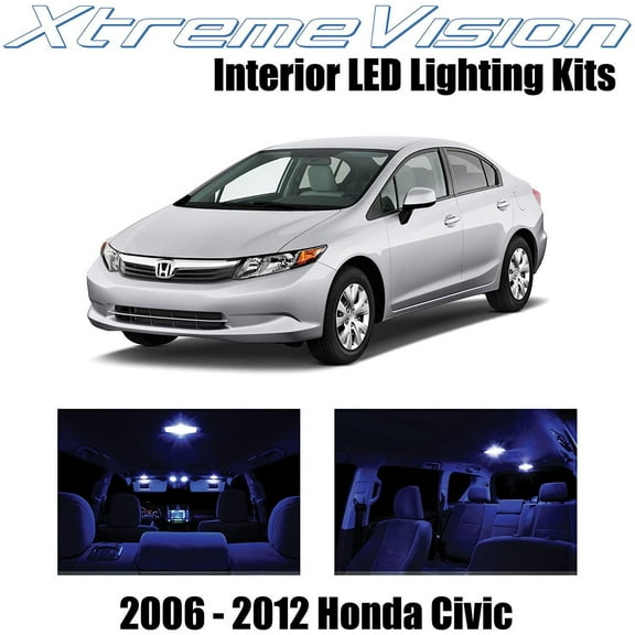 XtremeVision Interior LED for Honda Civic 2006-2012 10 pcs Blue Interior LED Kit Installation Tool