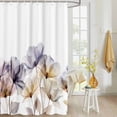 thumbnail image 4 of Fabric Shower Curtain, Purple Watercolor Flower Texture Printing Bathroom Curtain with 12 Hooks Waterproof No Bad Odor Machine Washable Bath Curtains for Bathroom, Spa Room, Background Cloth, 60"x72", 4 of 6