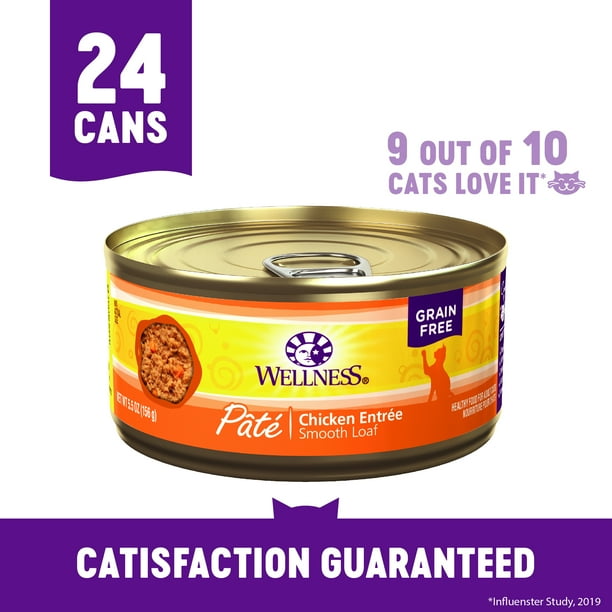Wellness Complete Health Grain Free Canned Cat Food, Chicken Pate, 5.5