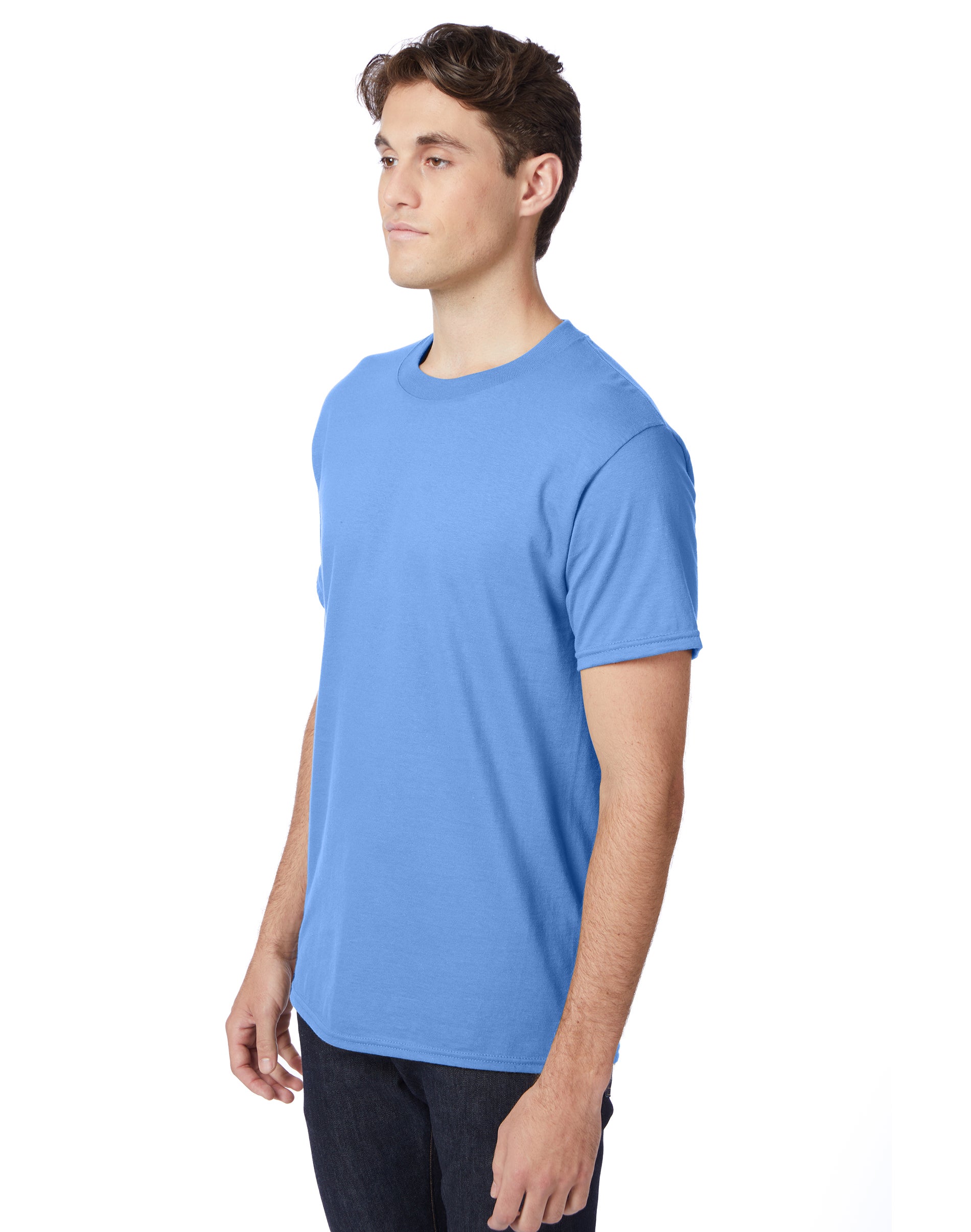 Hanes Beefy-T Unisex Short Sleeve T-Shirt Carolina Blue S - image 4 of 4