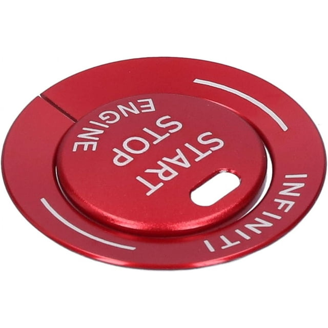 HUGFEGWE Engine Start Button Cover, 2pcs Engine Start Stop Button Trim Cover Aluminum Alloy Decor Fit for Infiniti Q50 Q50L QX60(Red) CJB91-46372