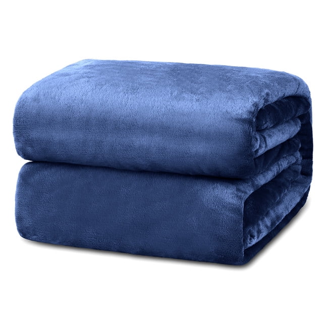 CozyLux Sherpa Fleece Blanket Queen Size Navy Blue 90 x 90 Soft Lightweight Fuzzy Reversible Throws Cozy Warm Thick Plush Blankets Luxury Microfiber Winter Bed Blanket for Camping Couch Sofa Chair 