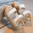 thumbnail image 5 of Eltusu Girls Sandals with Strap, Open Toe Soft Sole No Slip Outdoor Summer Sandals Khaki Size 3(Big Kids), 5 of 6