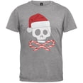 thumbnail image 1 of Skull And Cross Candy Canes Santa Grey Adult T-Shirt, 1 of 1
