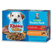 Kibbles 'n Bits Tender Cuts and Meatballs & Pasta Variety Pack Wet Dog Food, 13.2-Ounce Cans (6 Pack)