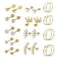 thumbnail image 1 of Pendientes de Tuerca Salvador 16G CZ 8mm 6mm Acero Inoxidable Tono Dorado, 1 of 3