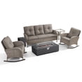 thumbnail image 3 of Opohoro 6-Piece Outdoor Patio Fire Pit Set with Sofa and Flat Arm, 43" Fire Pit Table, Propane Tank Cover for Deck Backyard, 3 of 17