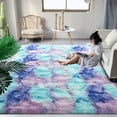thumbnail image 7 of Softlife Soft Rainbow Area Rugs Fluffy Colorful Rugs Cute Floor Carpets Shaggy Playing Mat for Bedroom Home Decor,5'x8',Teal, 7 of 7