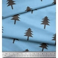 thumbnail image 2 of Soimoi Blue polyester Crepe Fabric Christmas Tree Print Fabric by Yard 52 Inch Wide, 2 of 3