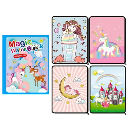 Reusable Coloring Book Water Drawing Sensory Educational Montessori Toy (D)