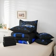 thumbnail image 6 of jejeloiu Navy Sports Car Bedding Comforter Set 7 Pieces,Abstrct Geometric Geometric Full Bedding Set,3D Grid Plaid Fitted Sheet Flat Sheet For Teens,Ultra Soft Home Decor Reversible, 6 of 8