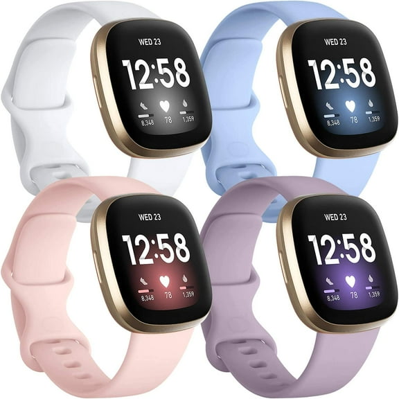 REQO Compatible with Fitbit Sense 2/ Sense Bands/Versa 4/ Versa 3 Bands Women Men, Silicone Sport Accessories, Band for Sense/Sense 2/ Versa 4/ Versa 3 Watch