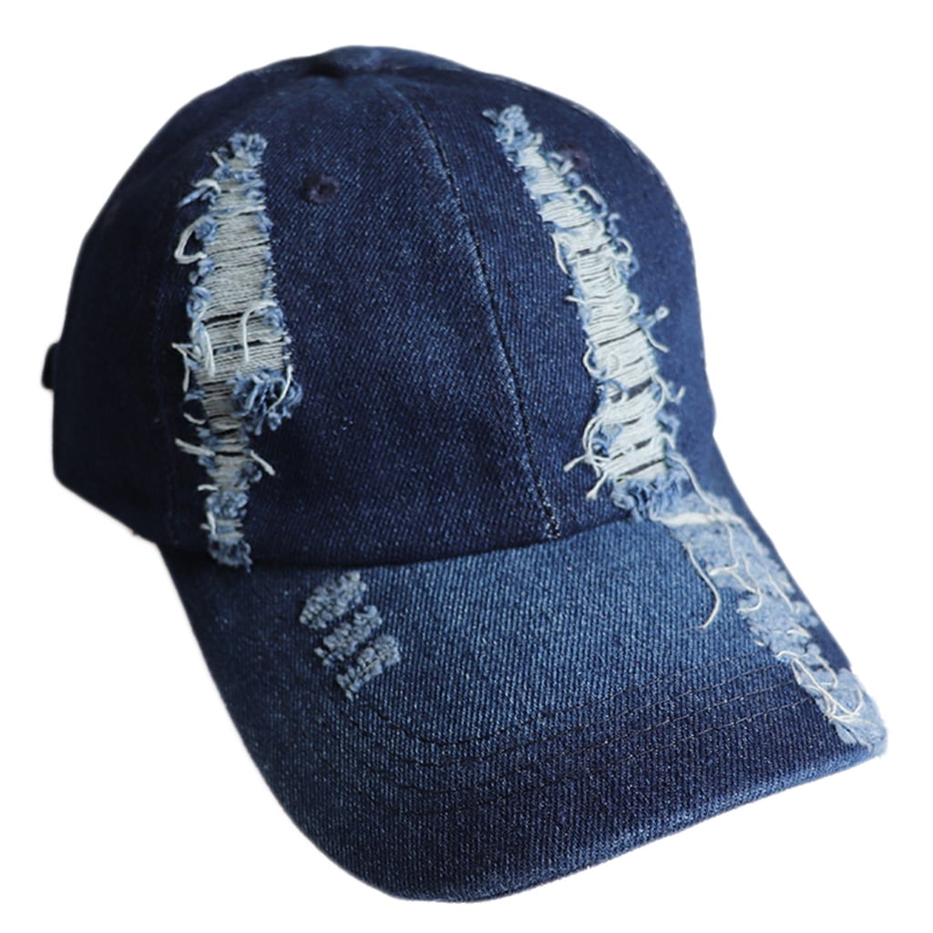 Men Women vintage Denim Baseball Cap Adjustable Distressed Trucker Snapback Hat