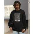 thumbnail image 2 of Optical Waves Techno Style Sweatshirt Men -Image by Shutterstock, Male x-Large, 2 of 4