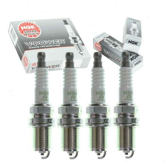 4 pc NGK V-Power Spark Plugs compatible with Hyundai Sonata 2.4L L4 2007-2008