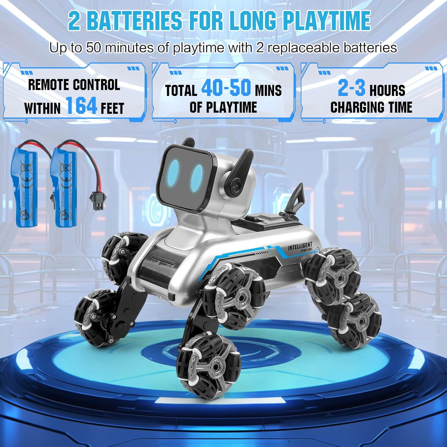 Yousxin Remote Control Robot Dog Toy for Kids,2.4Ghz 8WD Gesture Sensing Stunt Rc Cars with Music & Light,Children Birthday Gift for 6 7 8 9 10 11 12 Years Old Boys