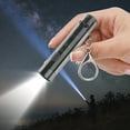 thumbnail image 1 of LED Mini Flashlight Keychain USB Rechargeable 7 Modes XPG LED Emergency Whistle Light 360° Rotating Waterproof ABS Torch with 100M Range Compact Camping Work Light with USB Cable 3.18 inch, 1 of 9