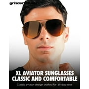 grinderPUNCH Big XL Wide Frame Extra Large Aviator Sunglasses Oversized For Men Women UV Protection