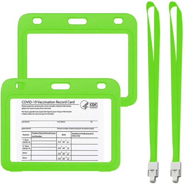 Protectores De Tarjetas De Vacunación Portatarjetas De Identificación Transparentes Con Cordones Para Profesores Estudiantes Enfermeras 2 Uds Guardurnaity EL017151-06