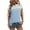 Sky Blue, variant on Annhoo Women's Half Sleeve Tops Fashion Color Block Crewneck Casual T-Shirts Cute Side Slit Knitted Tunics