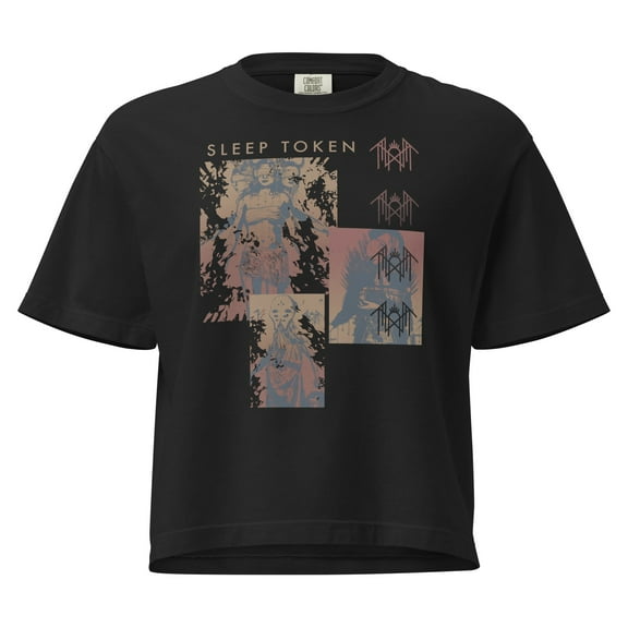 Sleep Token Multi Hit Mineral Wash Womens Crop Top