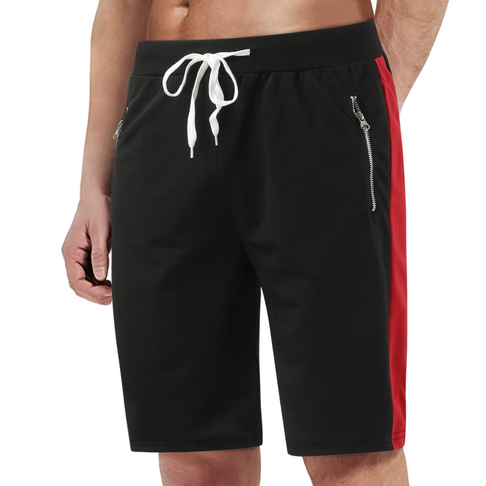 Cathalem Men s Workout Gym Shorts Drawstring Waist Basketball Shorts Casual Summer Shorts Red M Walmart