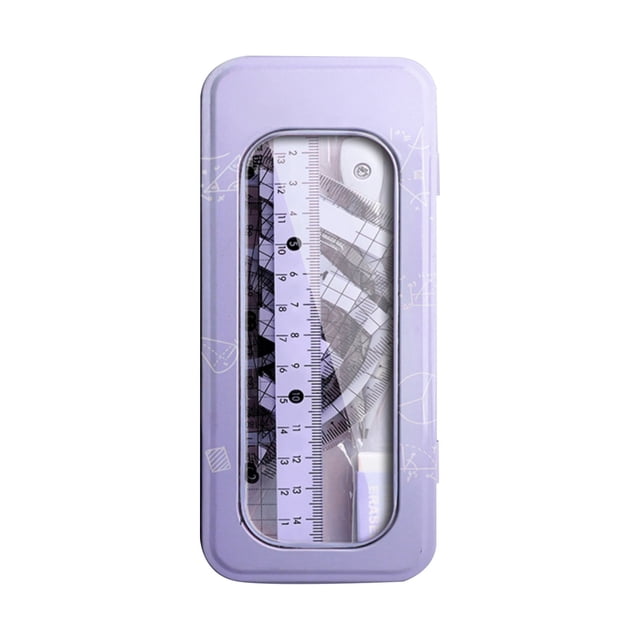 School Supplies Office Desk Accessories Office Suppliesanti Strain Geometry and Ruler Set High Contrast Math Drawing Kit with Metal Case Friendly Stationery for Students