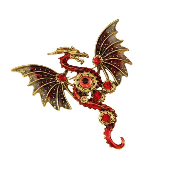 Elegant Dragon Inspired Brooch for Everyday Wear Sturdy Metal Pin Suitable for All Styles Preferences