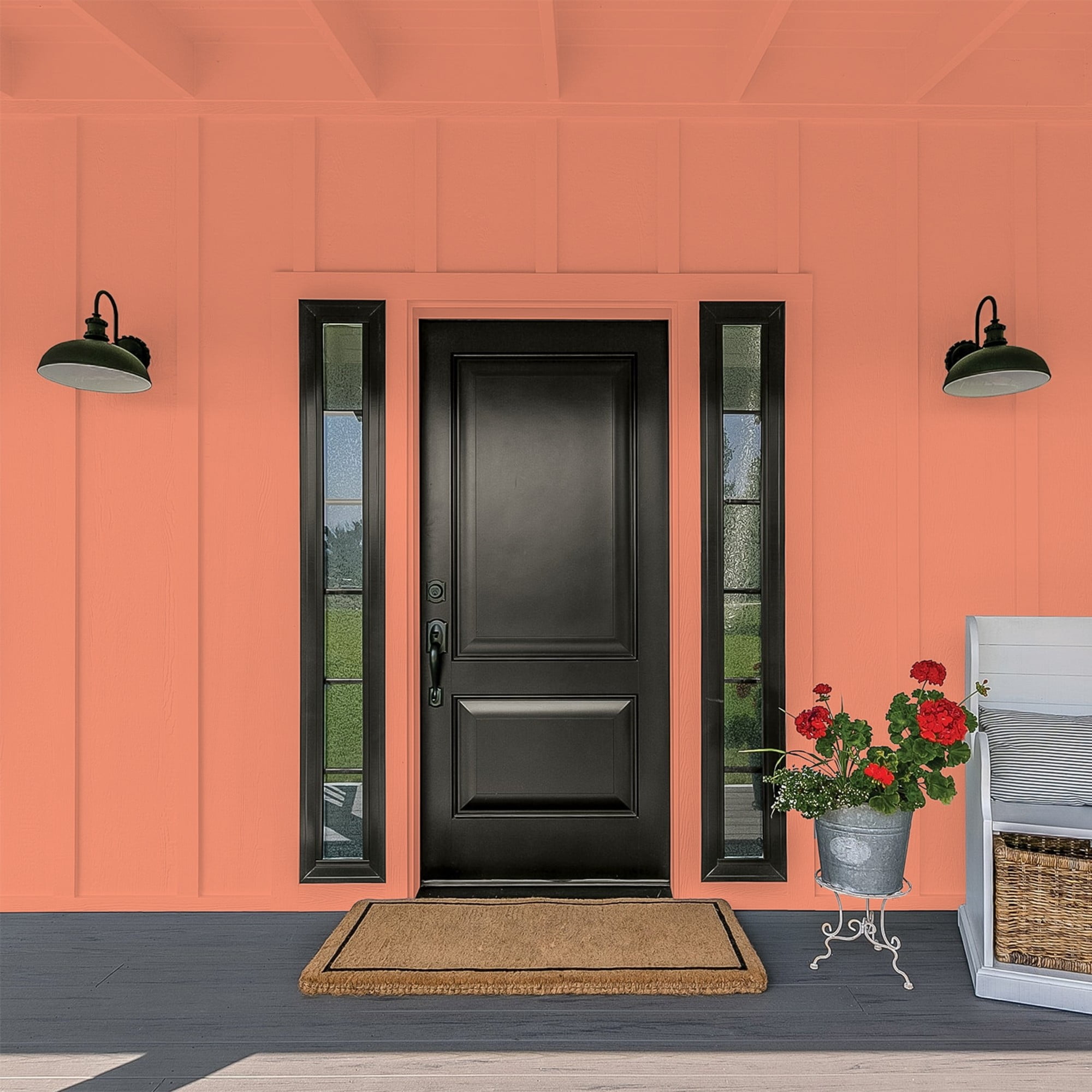 Glidden One Coat Summer Sunset / Orange Flat Exterior Paint with Primer, 1 Gallon
