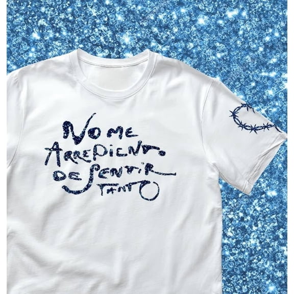 No Me Arrepiento Inspired T-Shirt, Karol Tropico Glitter Heart Tattoo Graphic, Viajando Por El Mundo Music Fan Tee