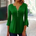 thumbnail image 2 of ESIGTZO Women's Tops Summer Printed Women's Top With 3/4 Sleeves Blouse Tops Women's Blouse Short Sleeve T Shirt V Neck T Shirt Women Elegant Ladies Tee Shirt Flowy Tunic Blouses, 2 of 5