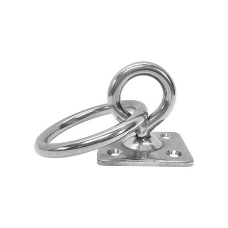 Stainless Steel 304 Square Swivel Pad Eye Plate W Ring 1/4